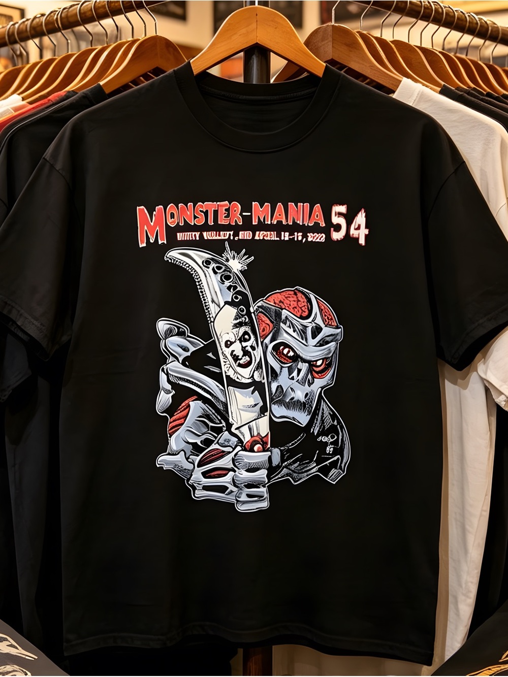 Monster Mania 54 The Terrifier Jason Double Sided Comicon Horror T Shirt
